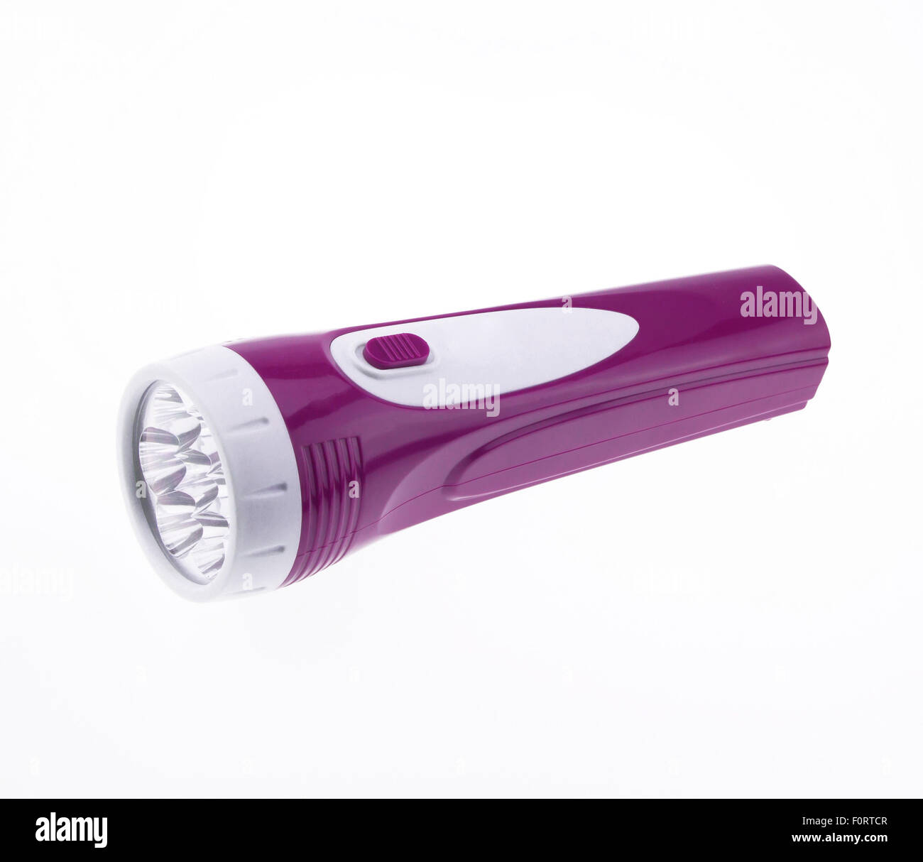 new plastic flashlight isolated on white background Stock Photo - Alamy