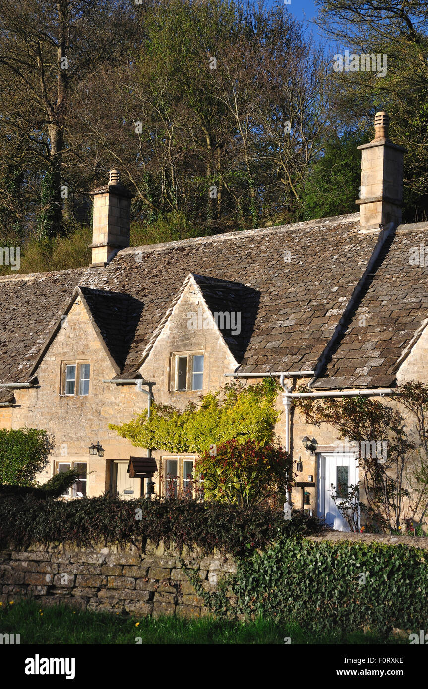 A view of Bibury, a Cotswold village in Gloucestershire UK Stock Photo