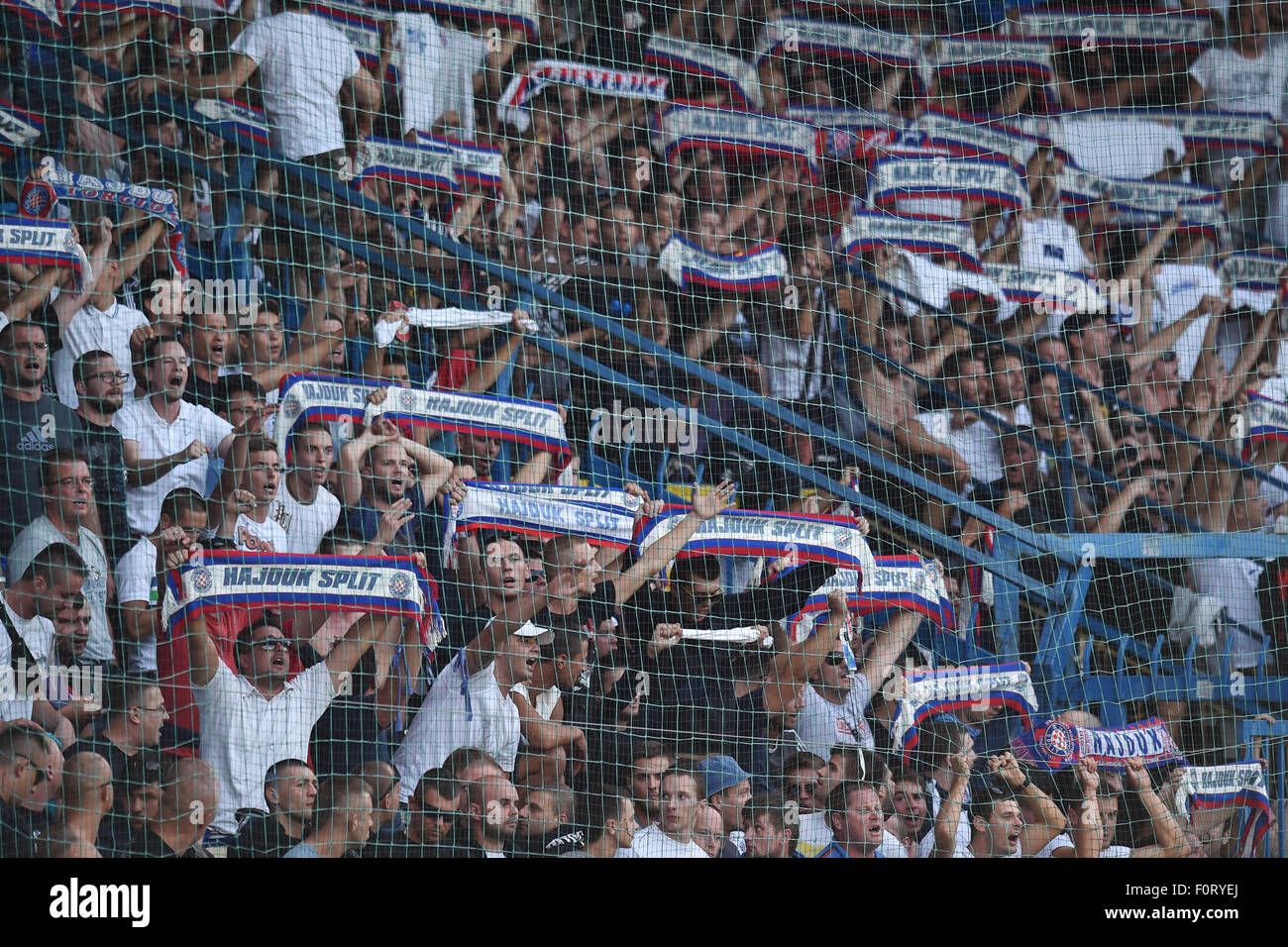 Hajduk split fans during the europa league hi-res stock