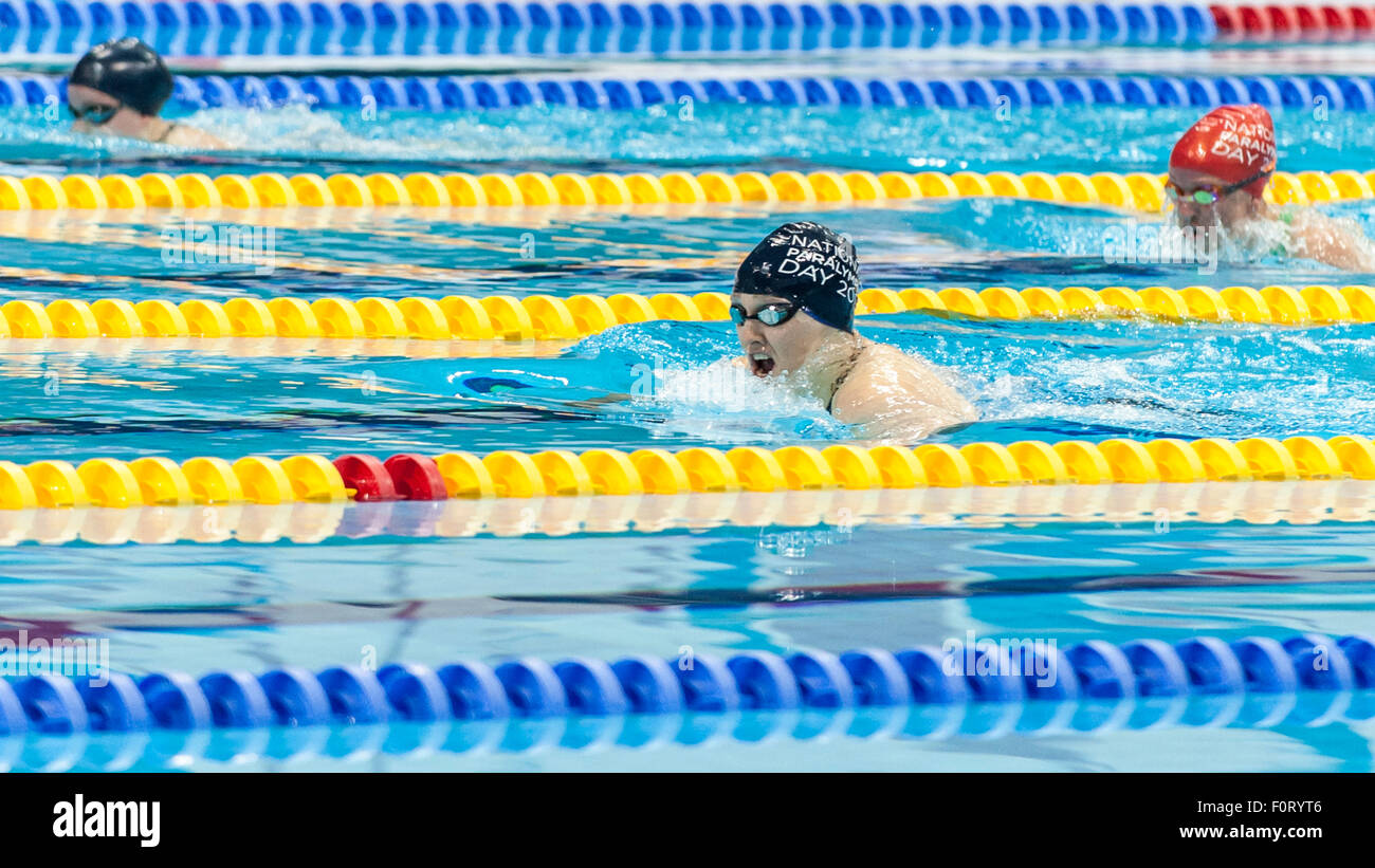 London, UK. 26 July 2015.  During the women's SB6 100m breaststroke at National Paralympic Day 2015, London. Stock Photo