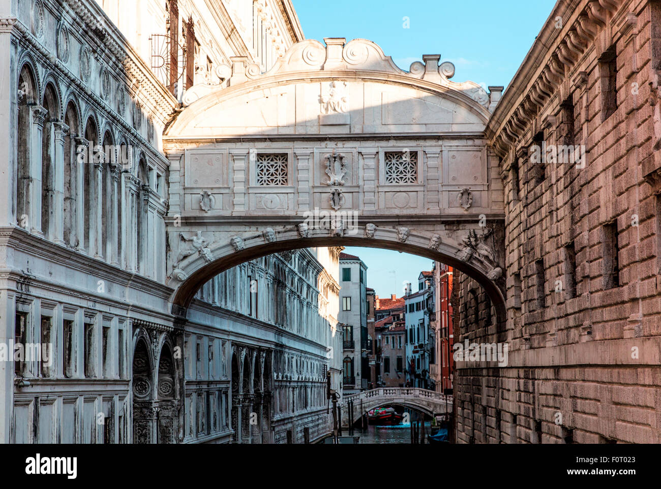 The famous bridge of sighs in Venice, Italy on a February morning during the annual carnival Stock Photo