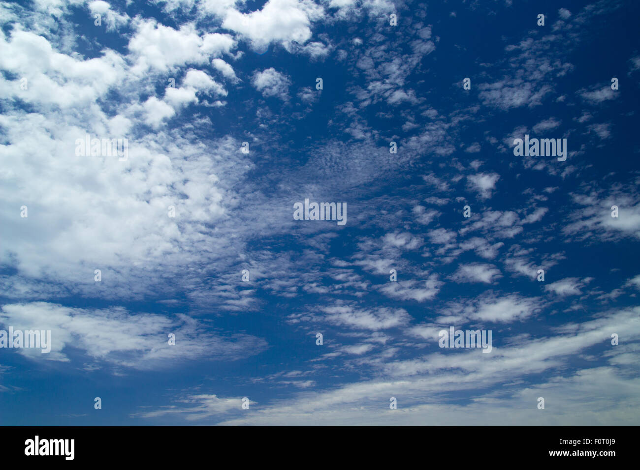 blue sky with different cloud types background Stock Photo - Alamy