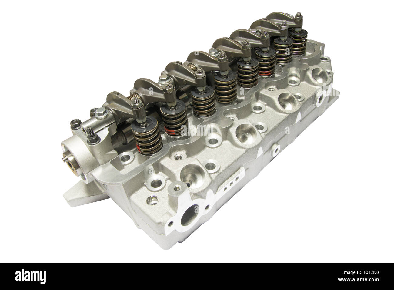 Cylinder head combustion engine isolated on white background Stock