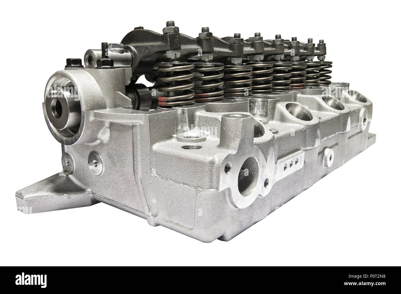 Cylinder head combustion engine isolated on white background Stock