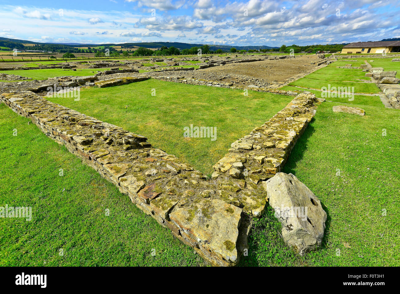 Corbridge Anclent Roman Fort, Hadrians wall, Northumberland, stone wall ...