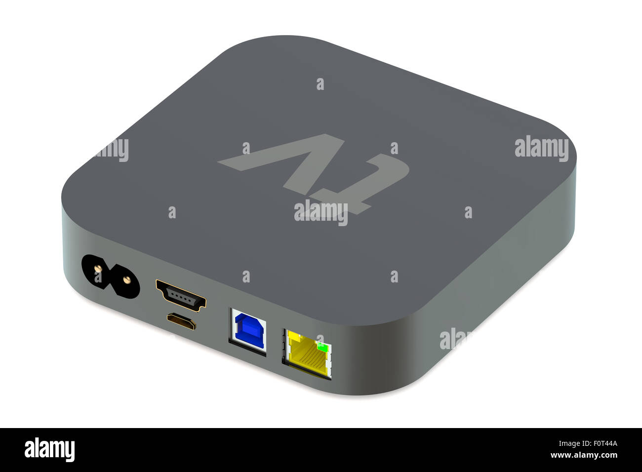 Digital Media Player back view isolated on white background Stock Photo