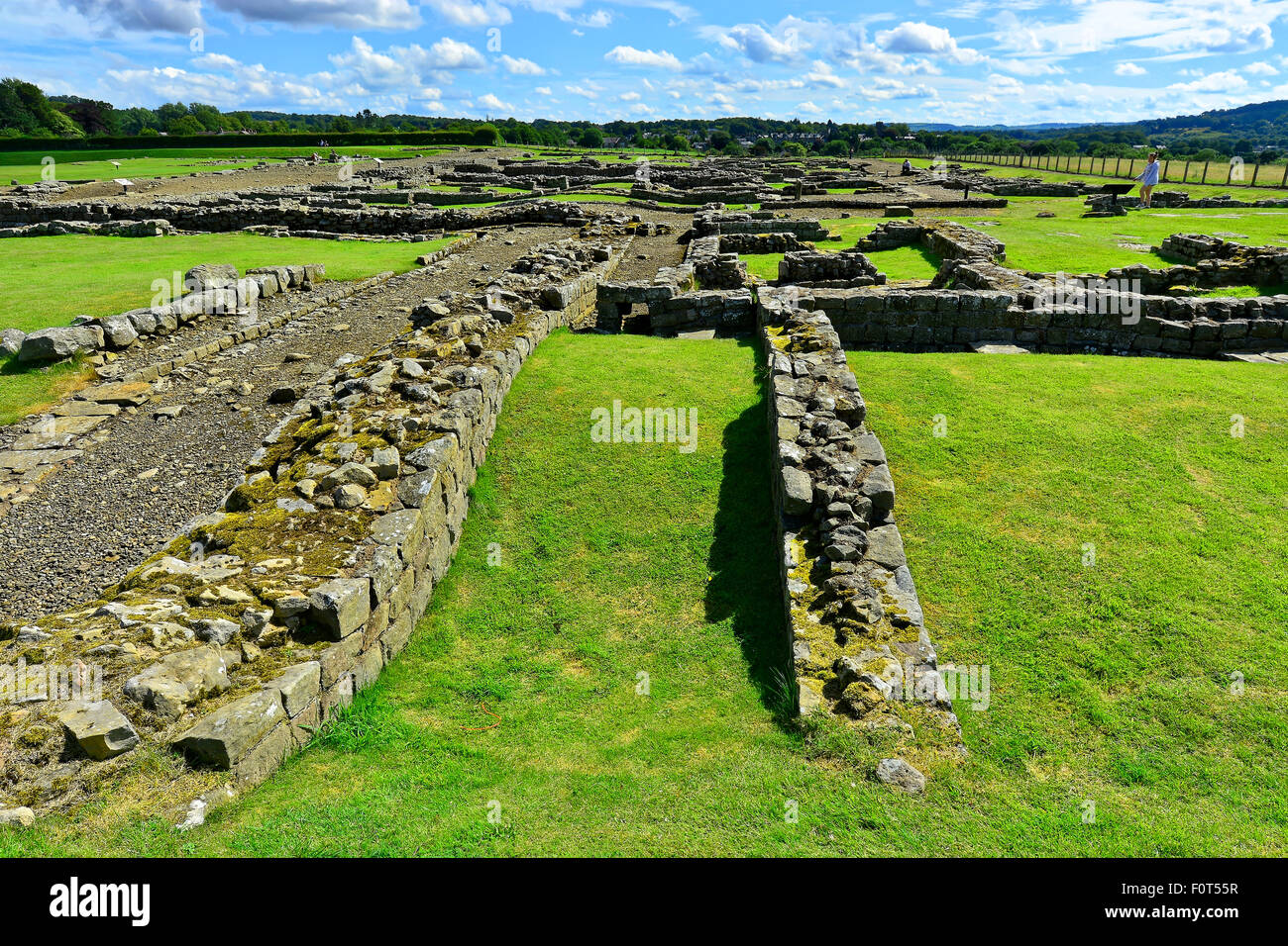 Corbridge Anclent Roman Fort, Hadrians wall, Northumberland, stone wall ...