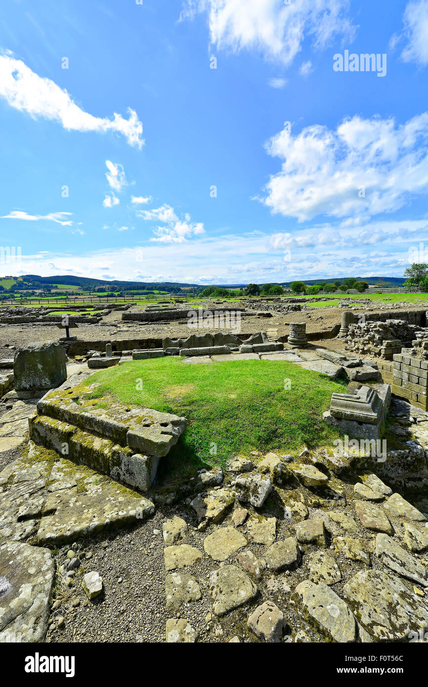 Corbridge Anclent Roman Fort, Hadrians wall, Northumberland, stone wall ...