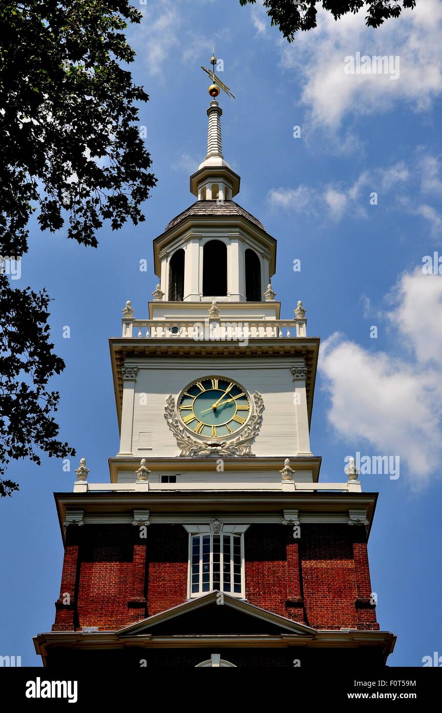Philadelphia, Pennsylvania The steeple, cupola and clock tower of the