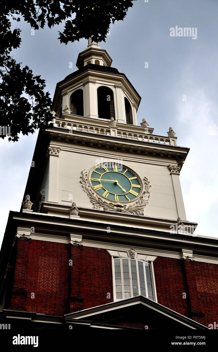 Philadelphia, Pennsylvania The steeple, cupola and clock tower of the