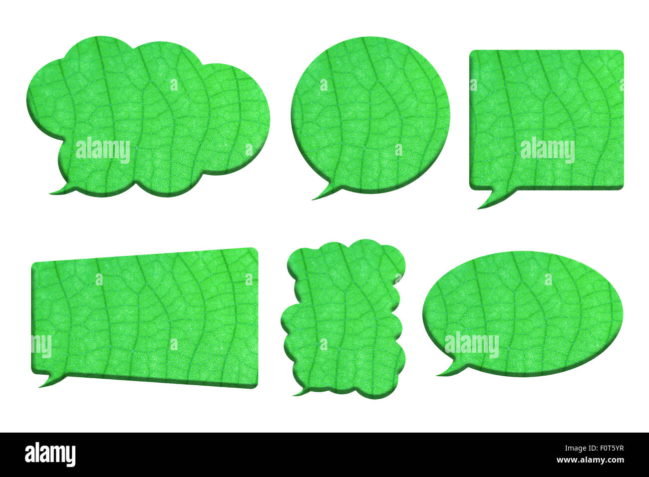 green leaf in bubble speech shape isolated on white background Stock ...
