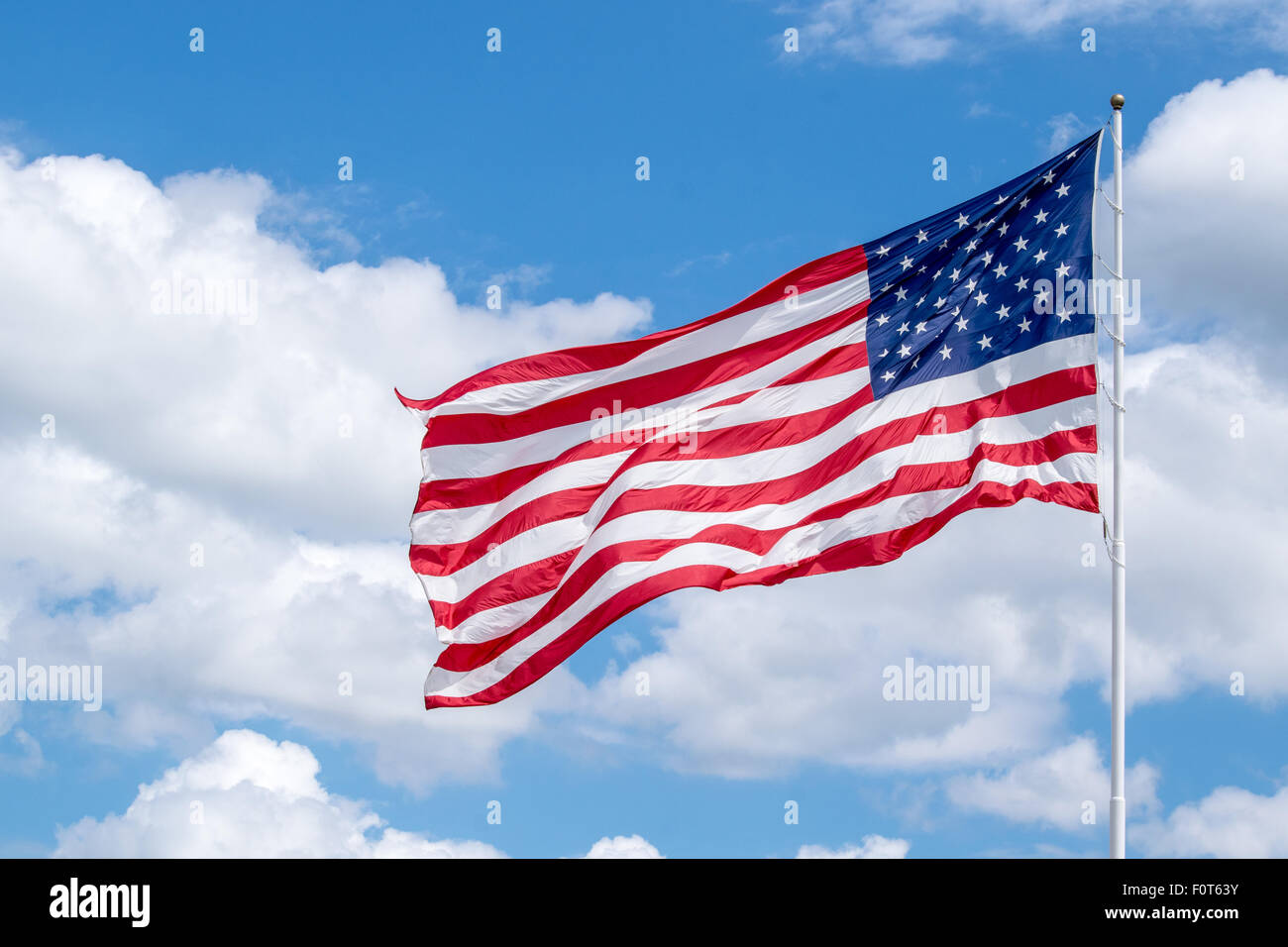 Pretty united states of america flag in the wind large stock photo Stock Photo