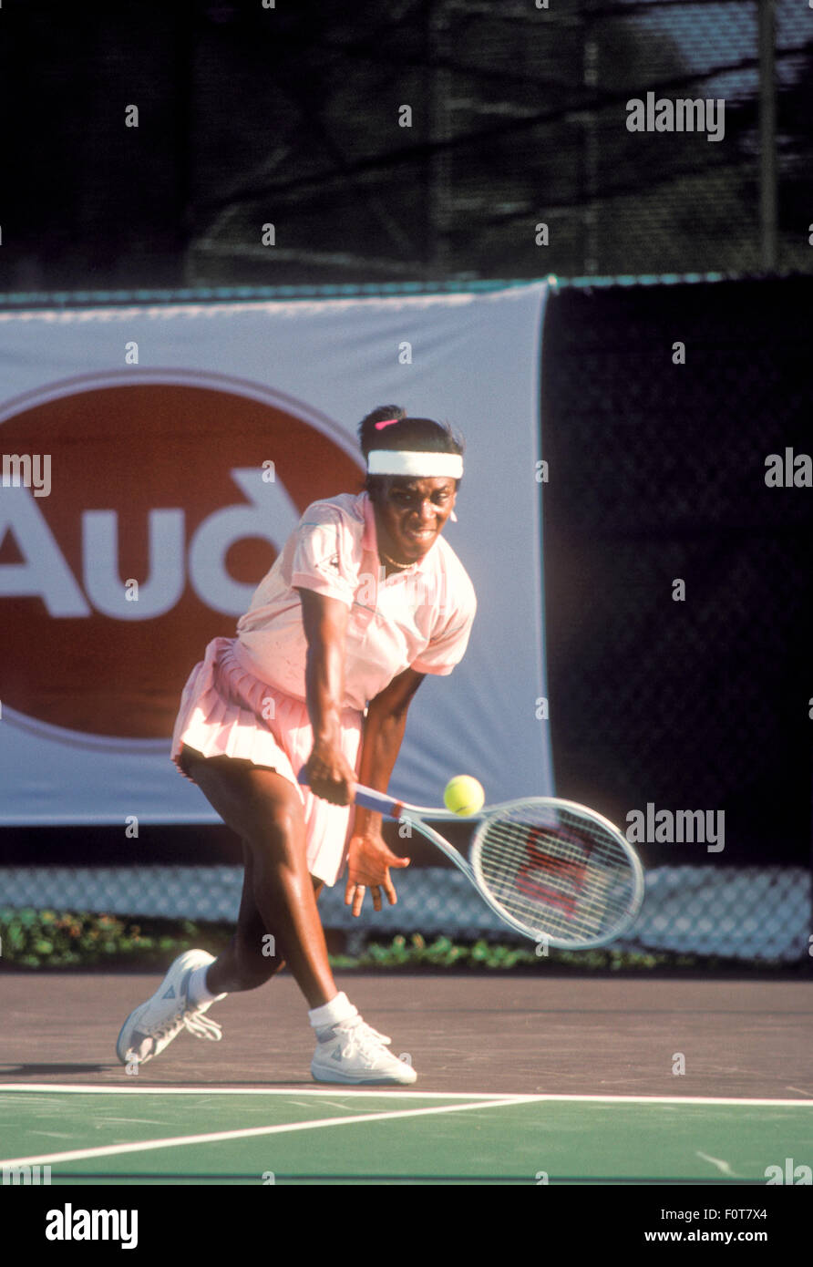 Zina Garrison in action at the Audi Challenge tennis tournament in San Diego, California in September 1986. Stock Photo