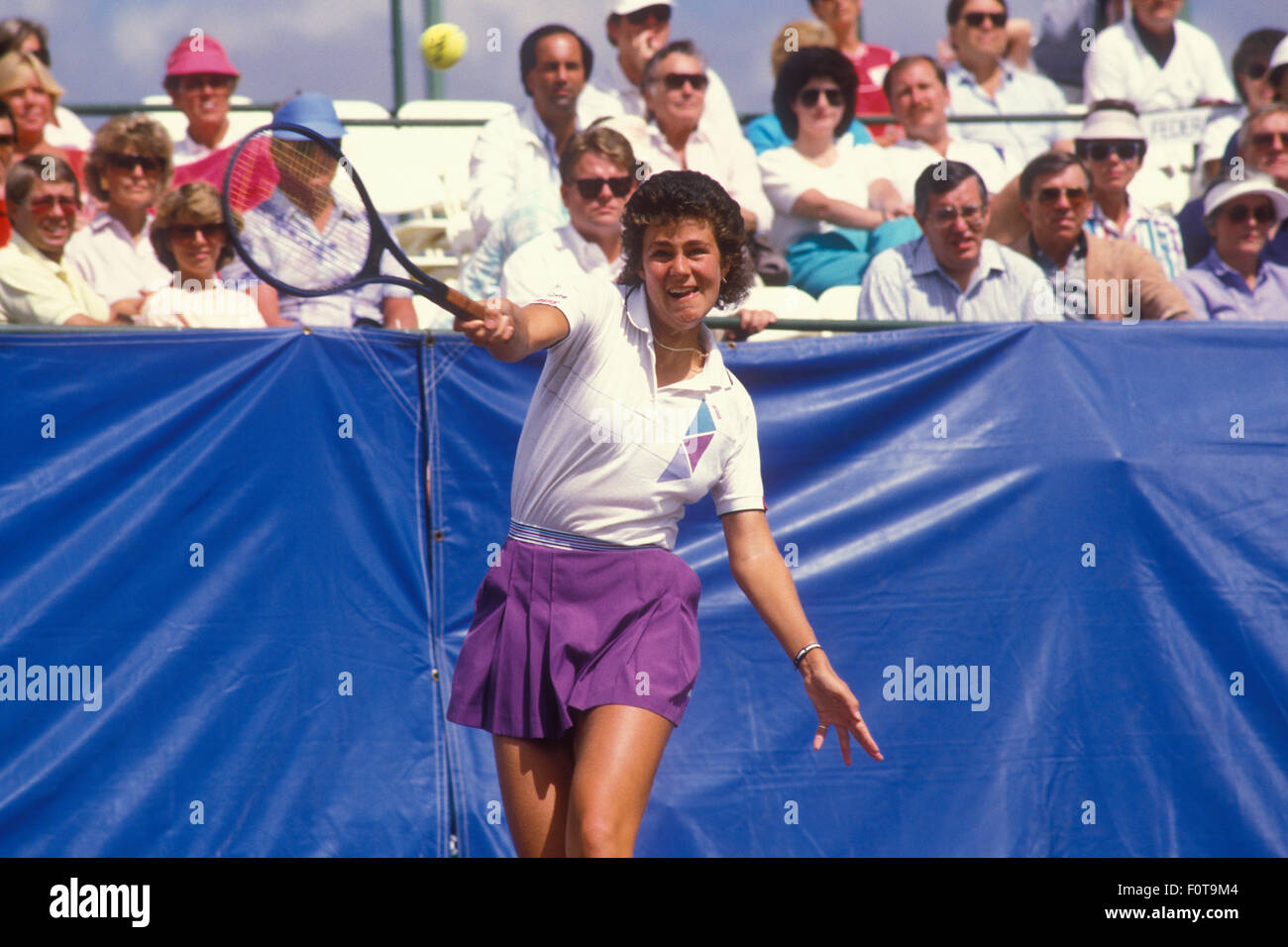 Pam Shriver in action at the Audi Challenge tennis tournament in San Diego, California in September 1986. Stock Photo