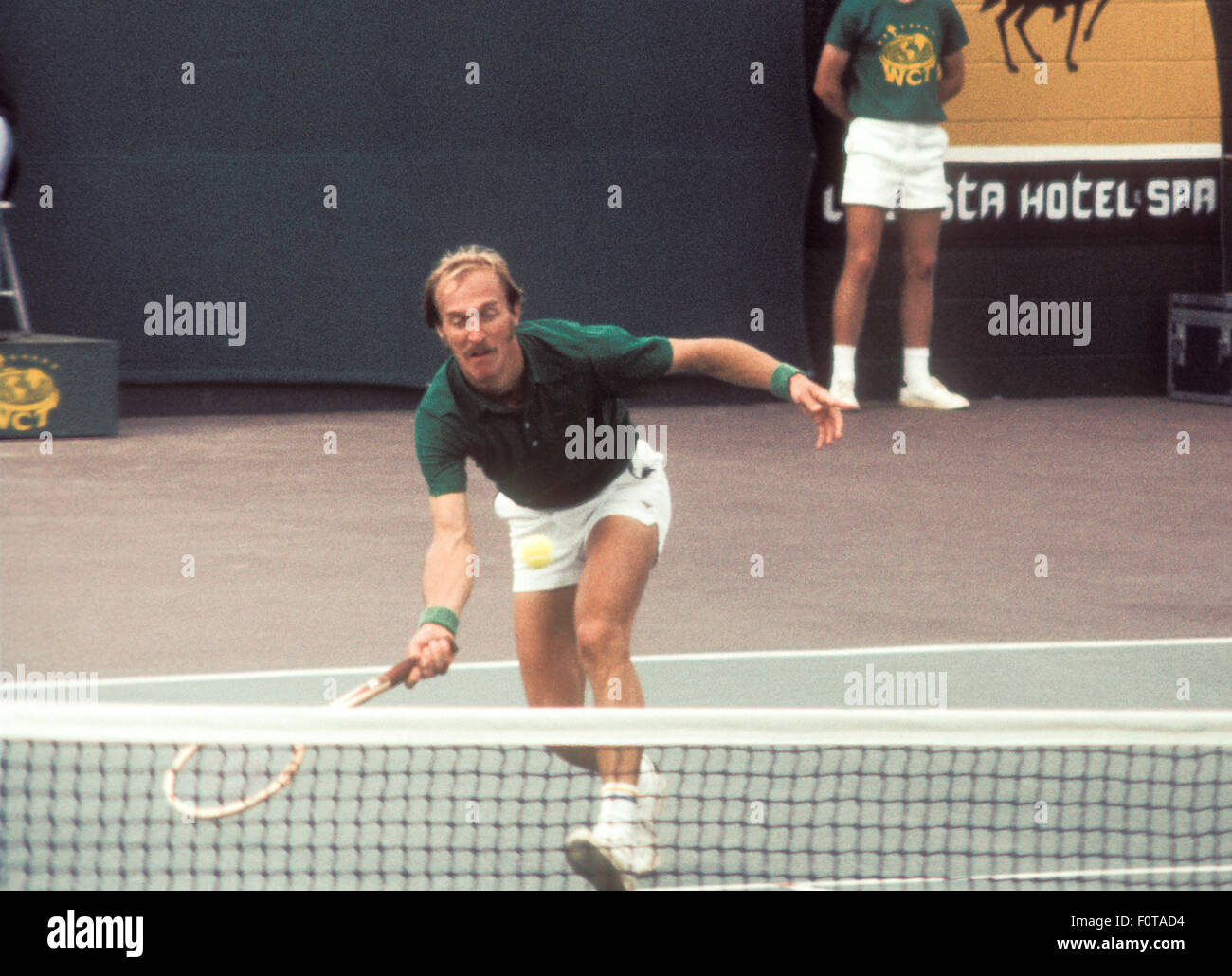 Stan Smith in action at tennis tournament in Carlsbad, California in March 1974 Stock Photo Alamy