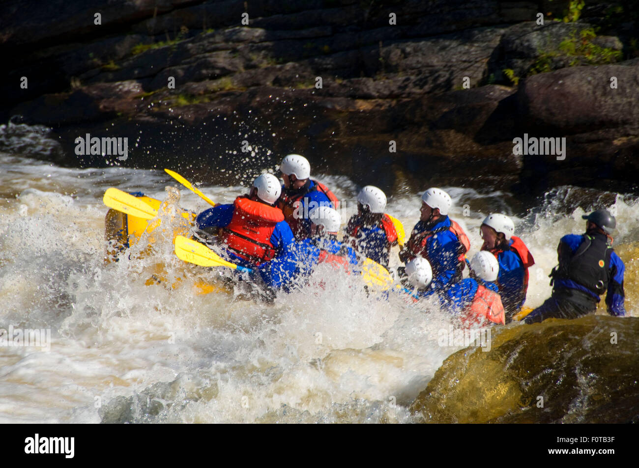 Rafting the Penobscot River, Penobscot River Corridor, Maine Stock