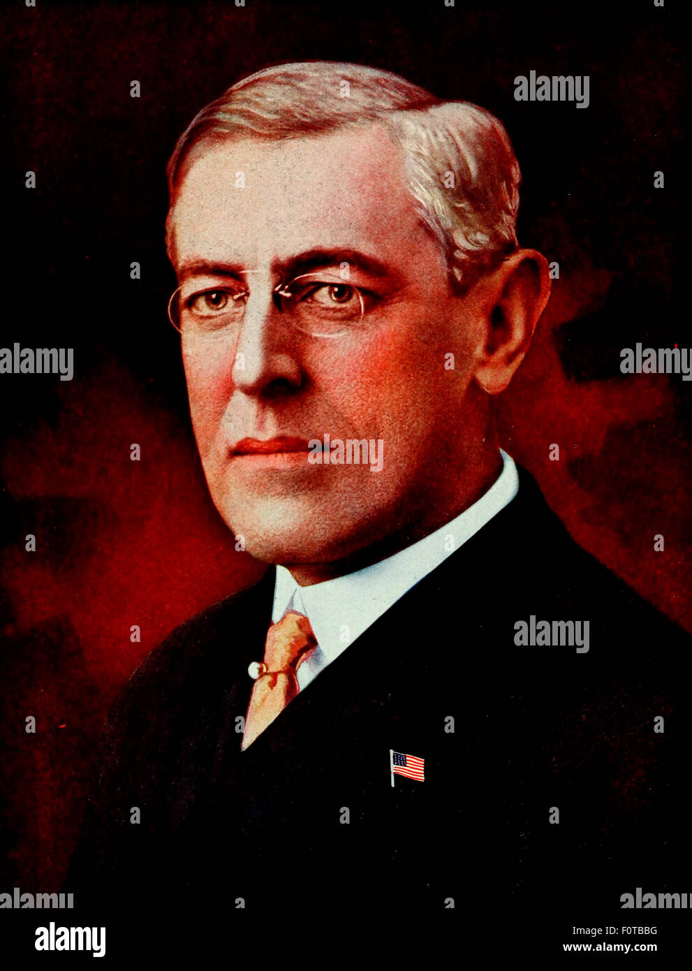 Woodrow Wilson, President of the United States of America during World War I Stock Photo