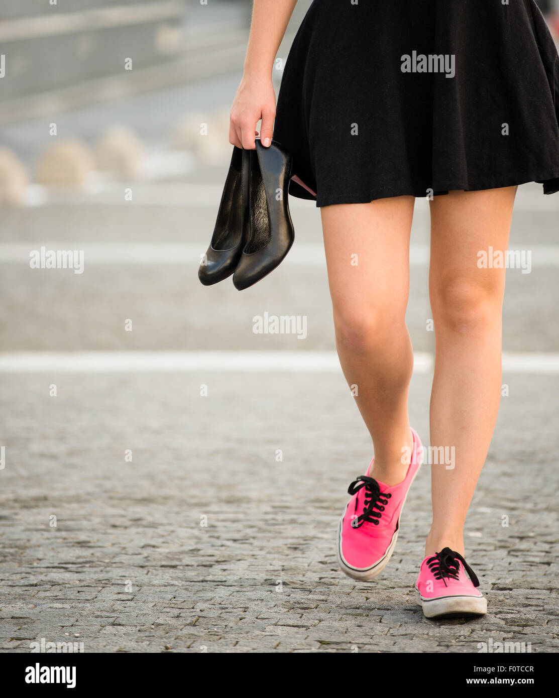 girl walking in heels