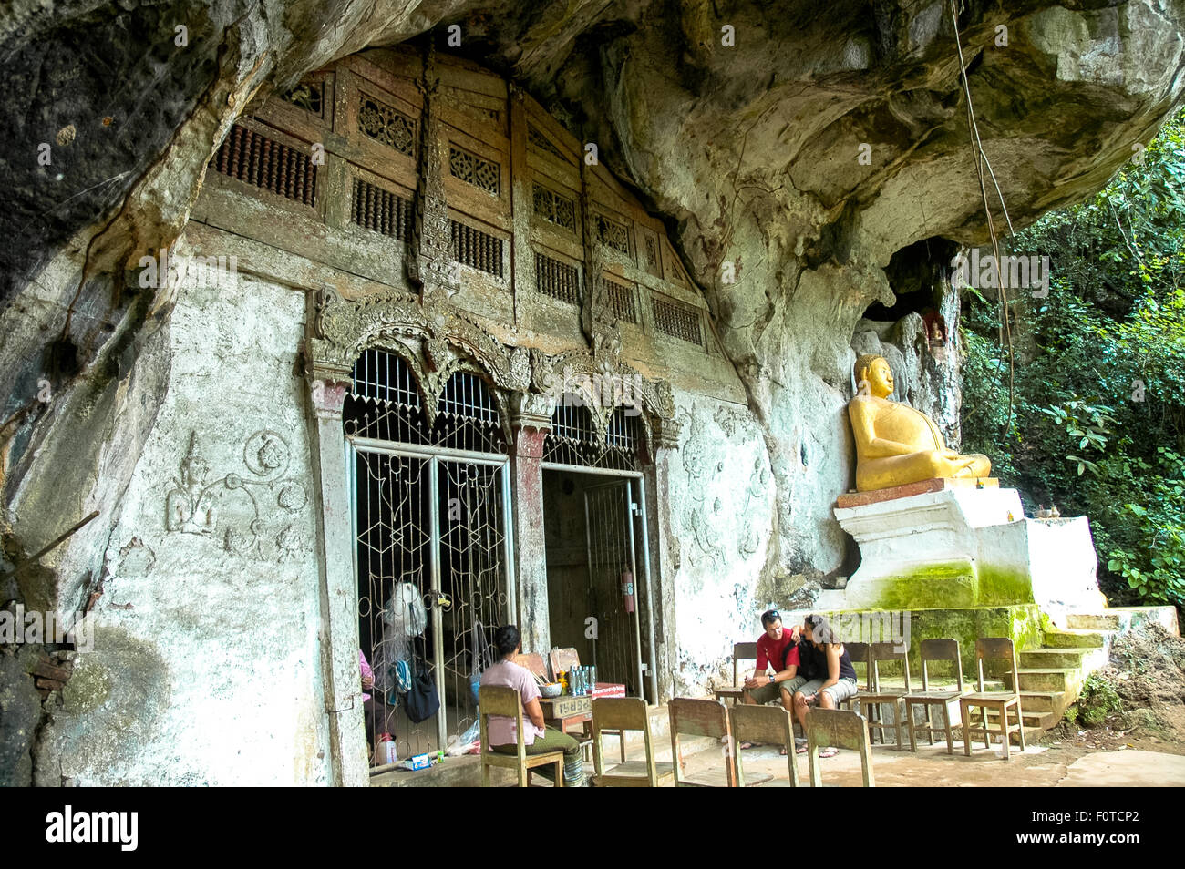 pak ou cave at the mekong river near luang prabang in laos Stock Photo