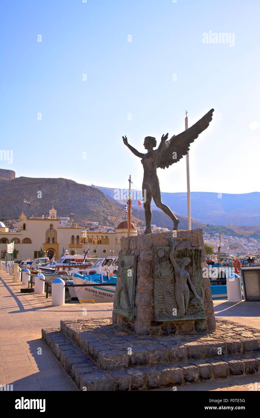 Nike Statue At Pothia Harbour, Kalymnos, Dodecanese, Greek Islands, Greece,  Europe Stock Photo - Alamy