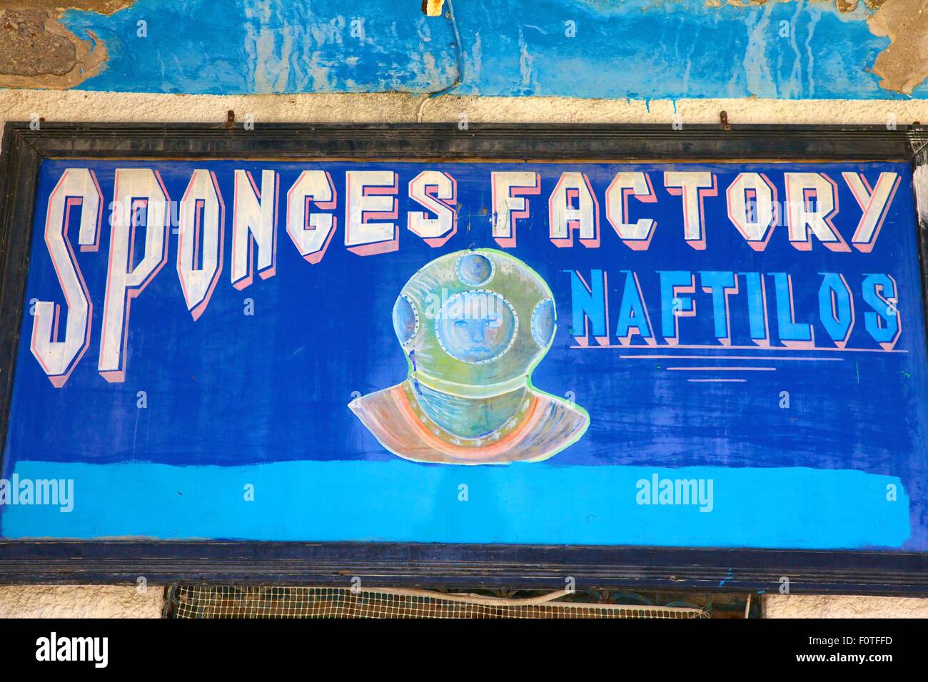 Natural Sponge Factory Signage, Kalymnos, Dodecanese, Greek Islands
