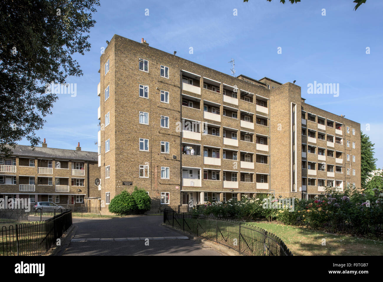 View of Lansbury Estate tower block. Lansbury Estate, Poplar, United