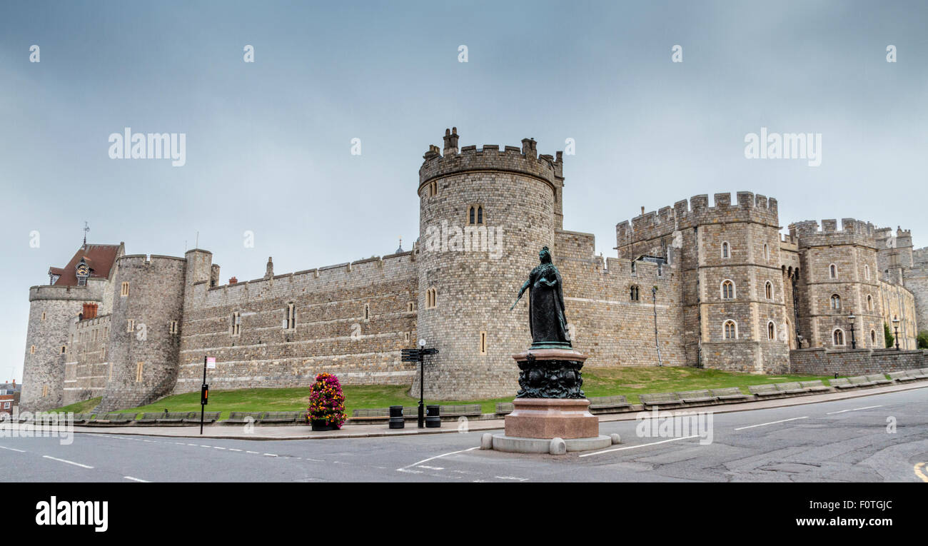 An image of Windsor Castle taken, when there is no person to be seen. Stock Photo