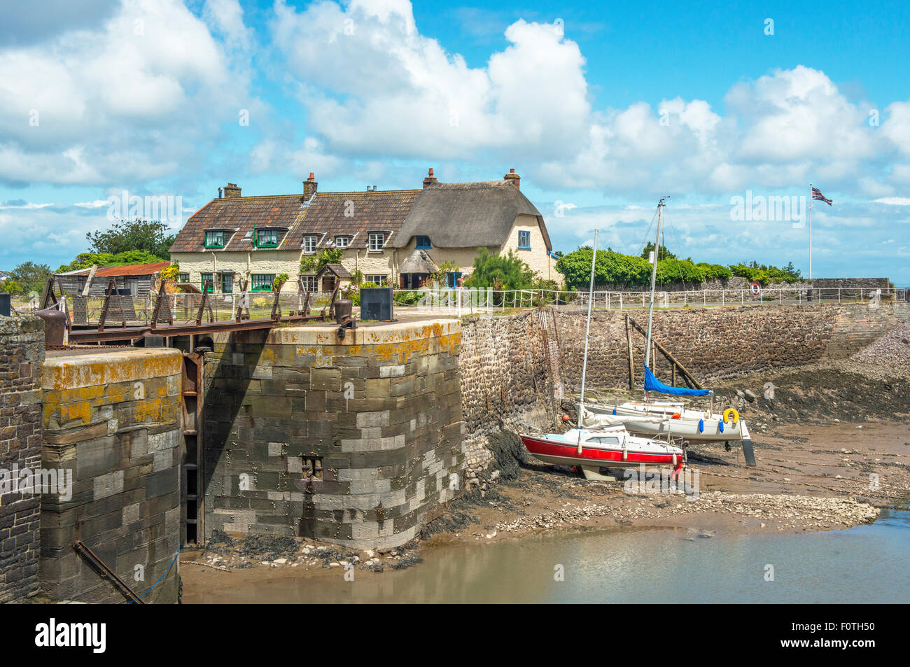 Porlock Weir in Somerset West of England in summer Stock Photo