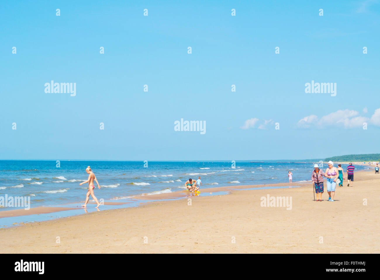 Beach, Joesuu, resort near Narva, Ida-Viru County, eastern Estonia, Europe Stock Photo