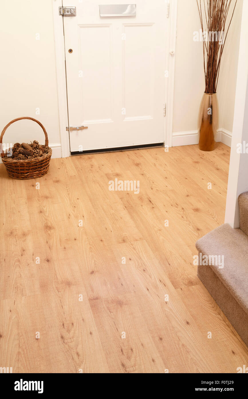 Wooden floor in hallway of a modern apartment Stock Photo
