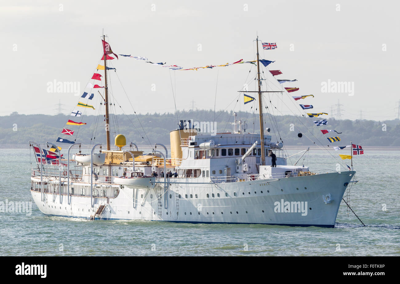 The King of Norway's yacht, Norge, in Cowes, UK. Picture date: Friday June 5, 2015. Photograph by Christopher Ison © Stock Photo