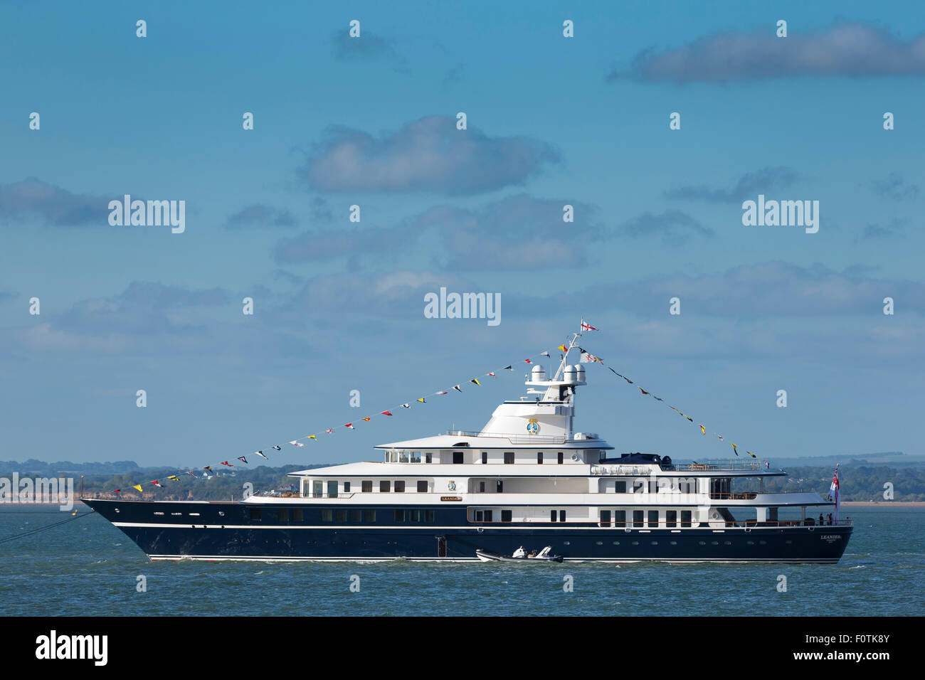 Sir Donald Gosling's yacht, Leander, in Cowes, UK.  Picture date: Friday June 5, 2015. Photograph by Christopher Ison © Stock Photo
