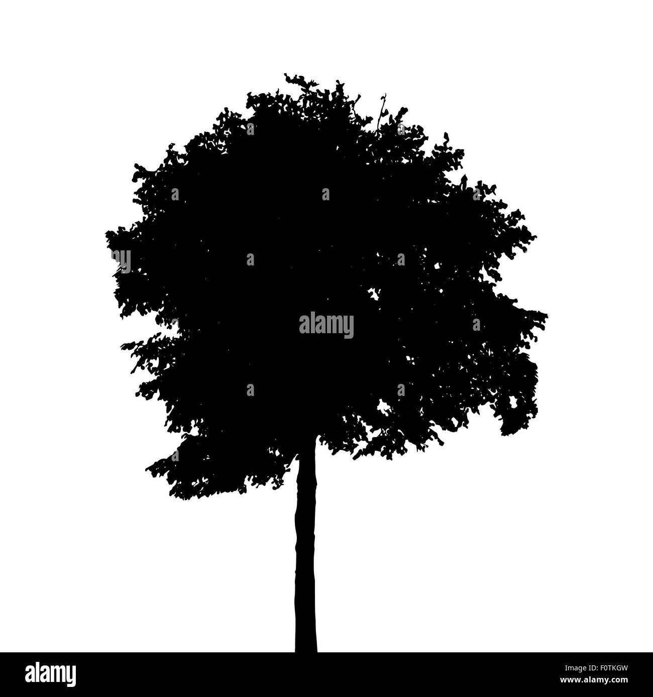 Tree Silhouette Isolated on White Background. Vector Illustratio Stock ...