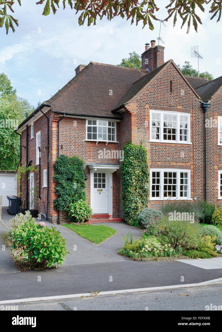 Front of a British home in a London suburb of England, UK Stock Photo