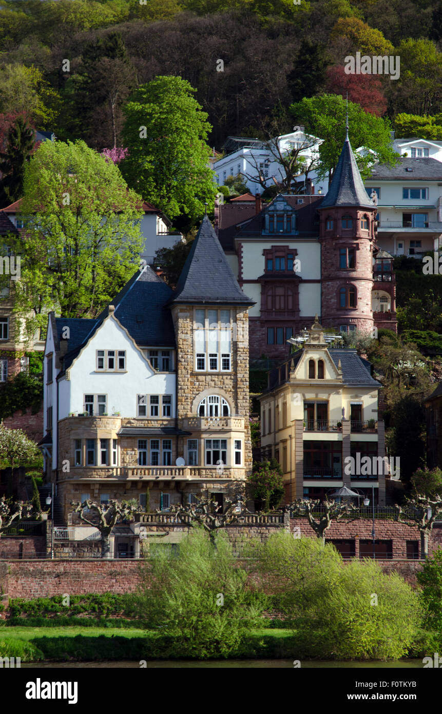 gothic and baroque houses neuenheim heidelberg germany Stock Photo Alamy