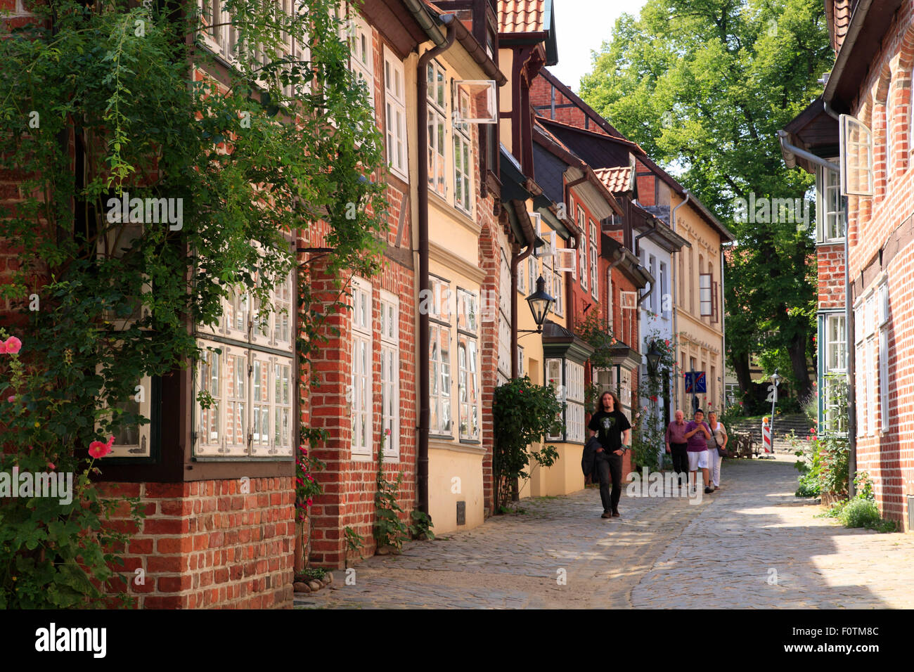 Old town, street Auf dem Meere, Lueneburg, Lüneburg, Lower Saxony, Germany, Europe Stock Photo