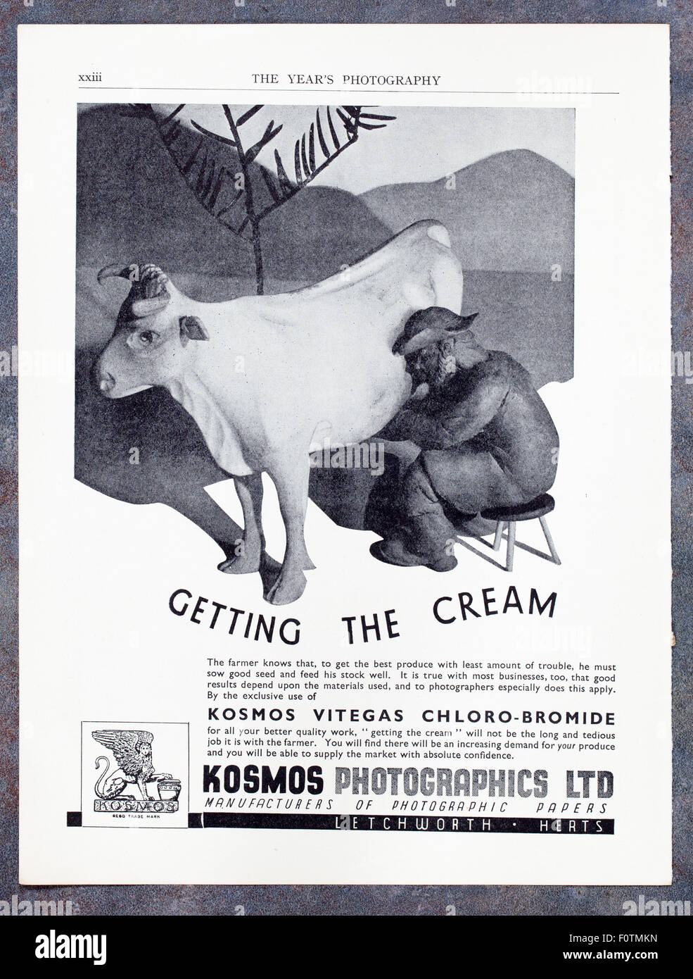 Advert for Photographic Papers in 1930's Photographic Magazine Stock Photo