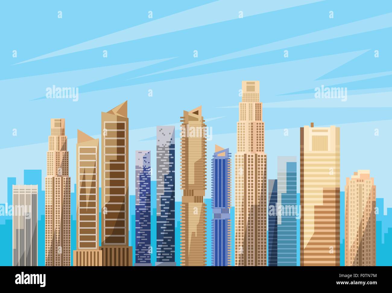 City Skyscraper View Cityscape Skyline Vector Stock Vector Image & Art ...