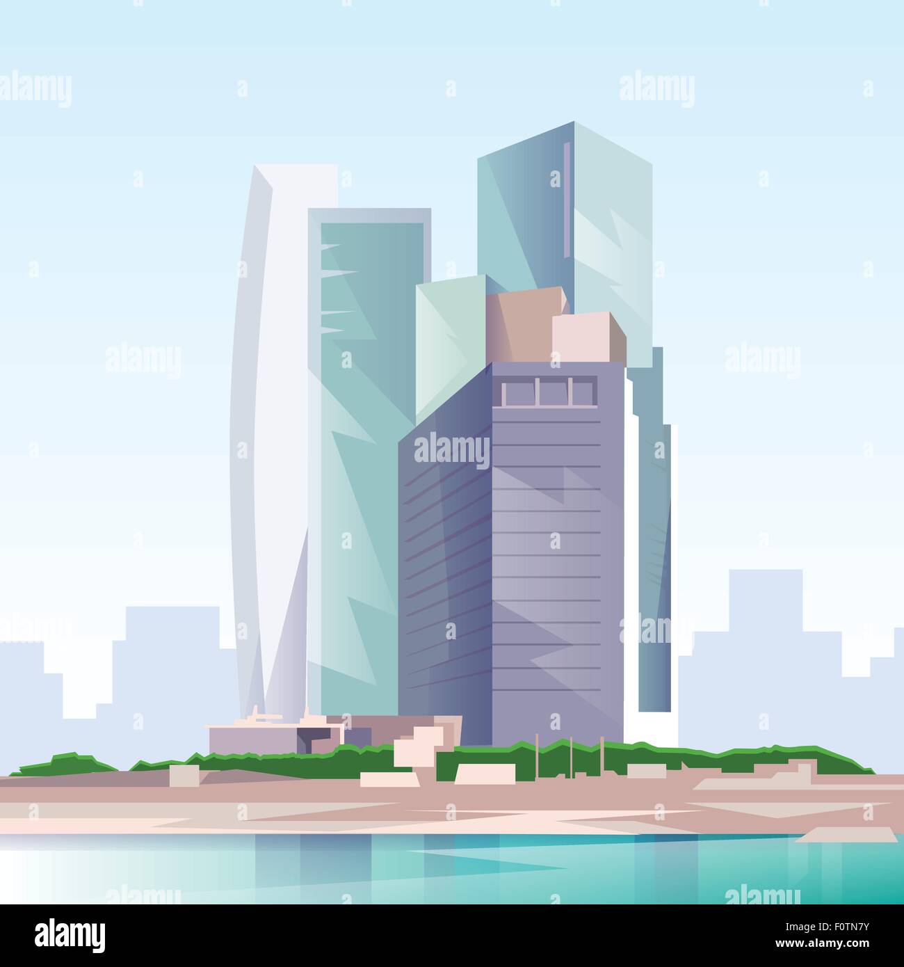 City Skyscraper View Cityscape Skyline Vector Stock Vector Image & Art ...