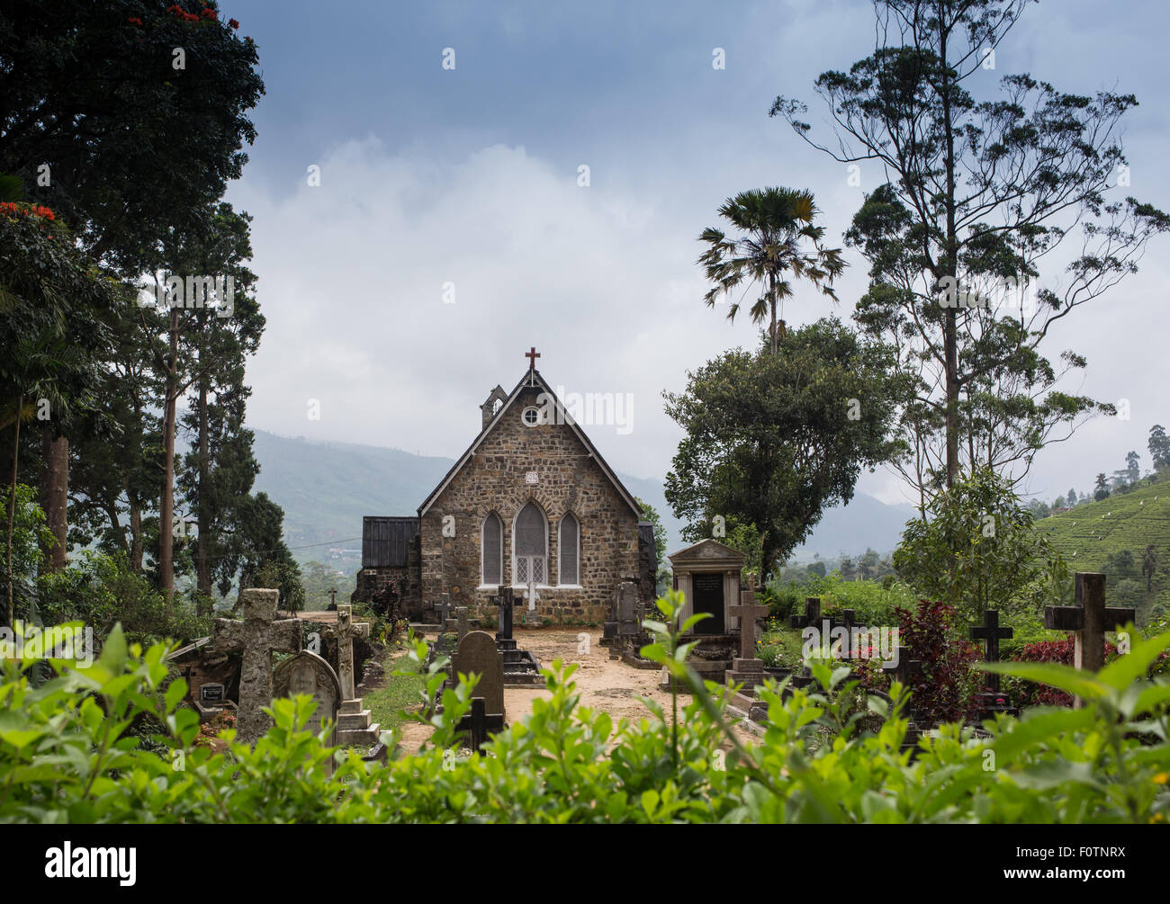 Gothic church in Connemara mountains Stock Photo