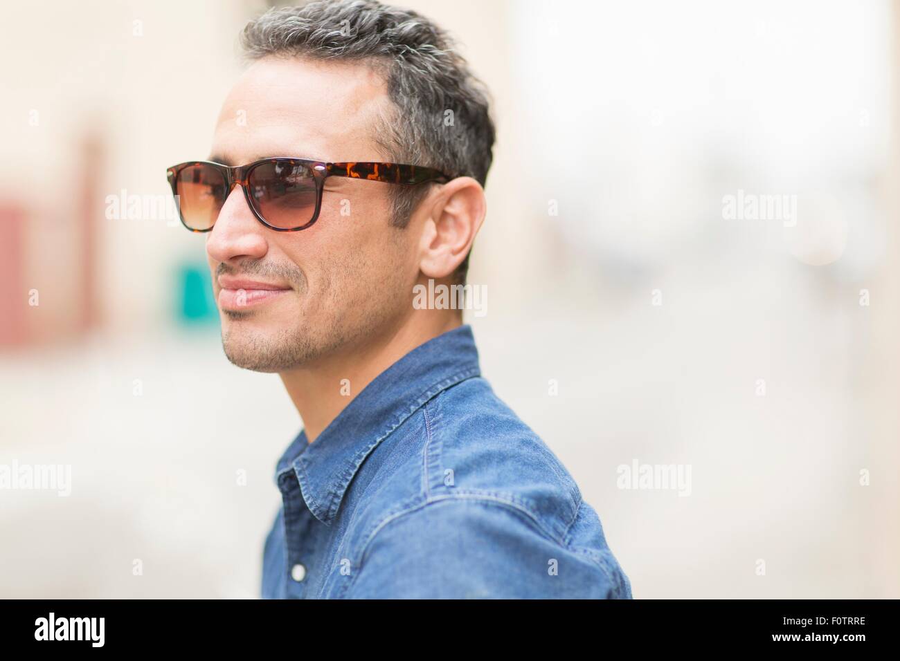 Portrait of mid adult man, outdoors Stock Photo