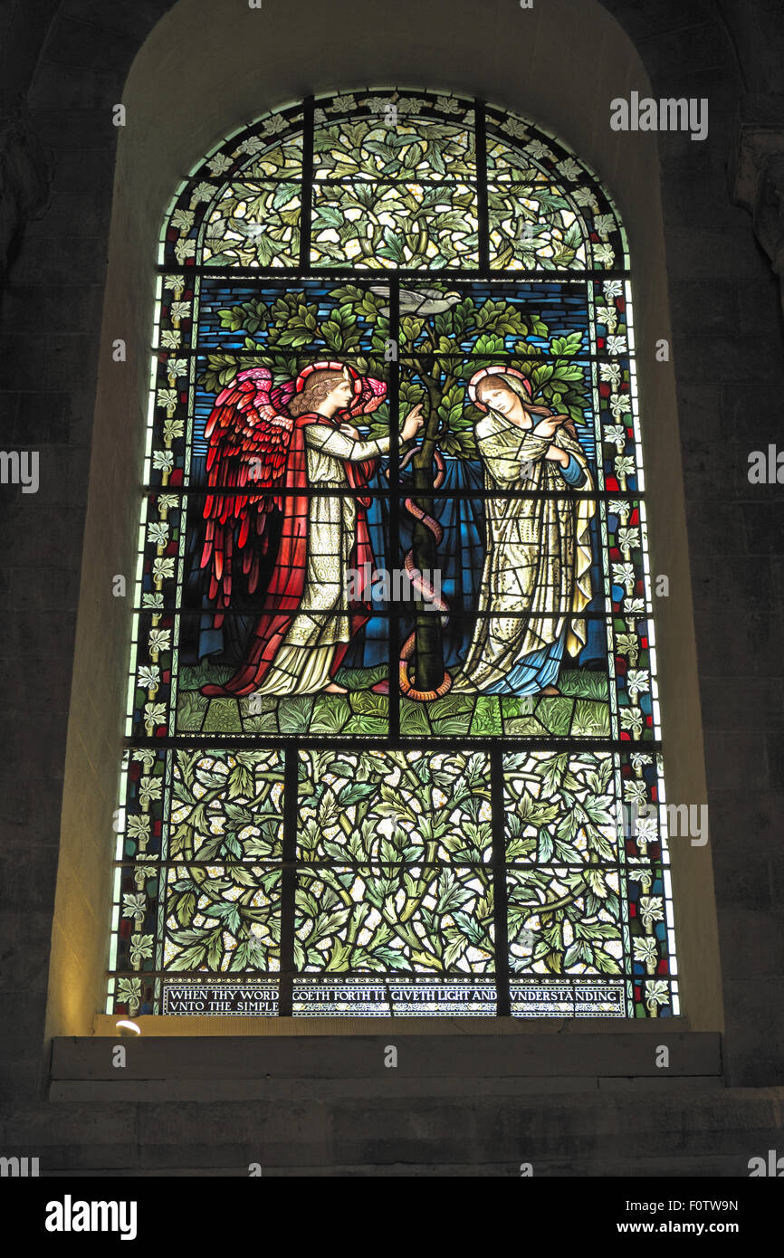 Stained glass window by Edward BurneJones, Epiphany Chapel, Winchester Cathedral, Hampshire