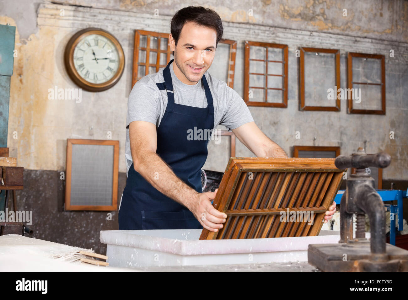Papermaking mould and deckle Stock Photo - Alamy