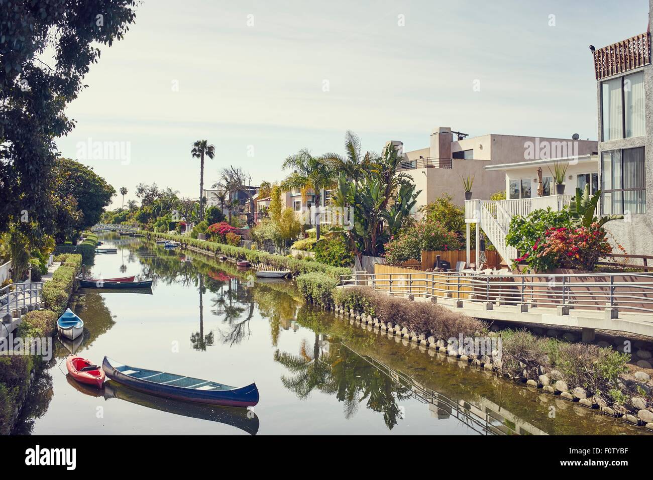 Venice Canal Historic District, Los Angeles, California Stock Photo