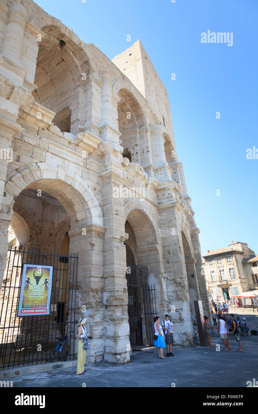 The arches of the Roman Amphitheatre at Arles France Stock Photo