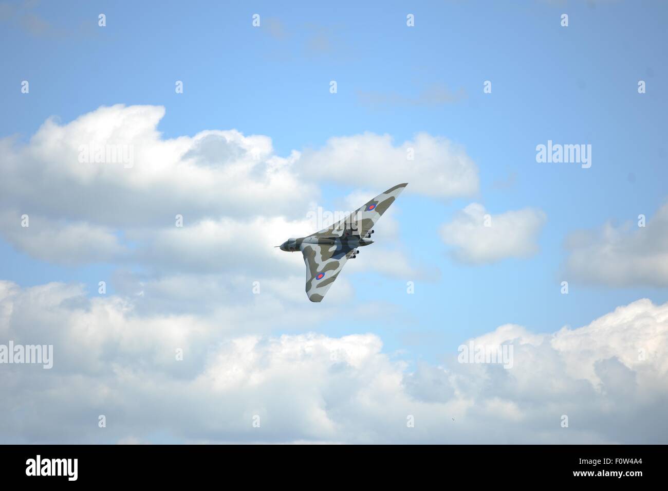 RAF Vulcan Bomber on its final flight. Stock Photo