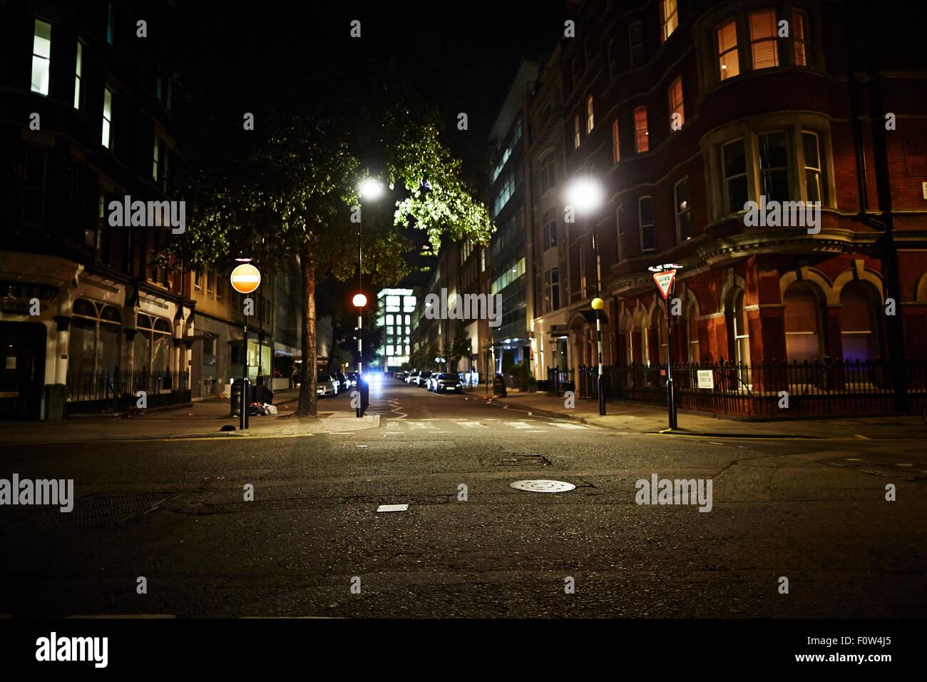 Street by night, London, England Stock Photo