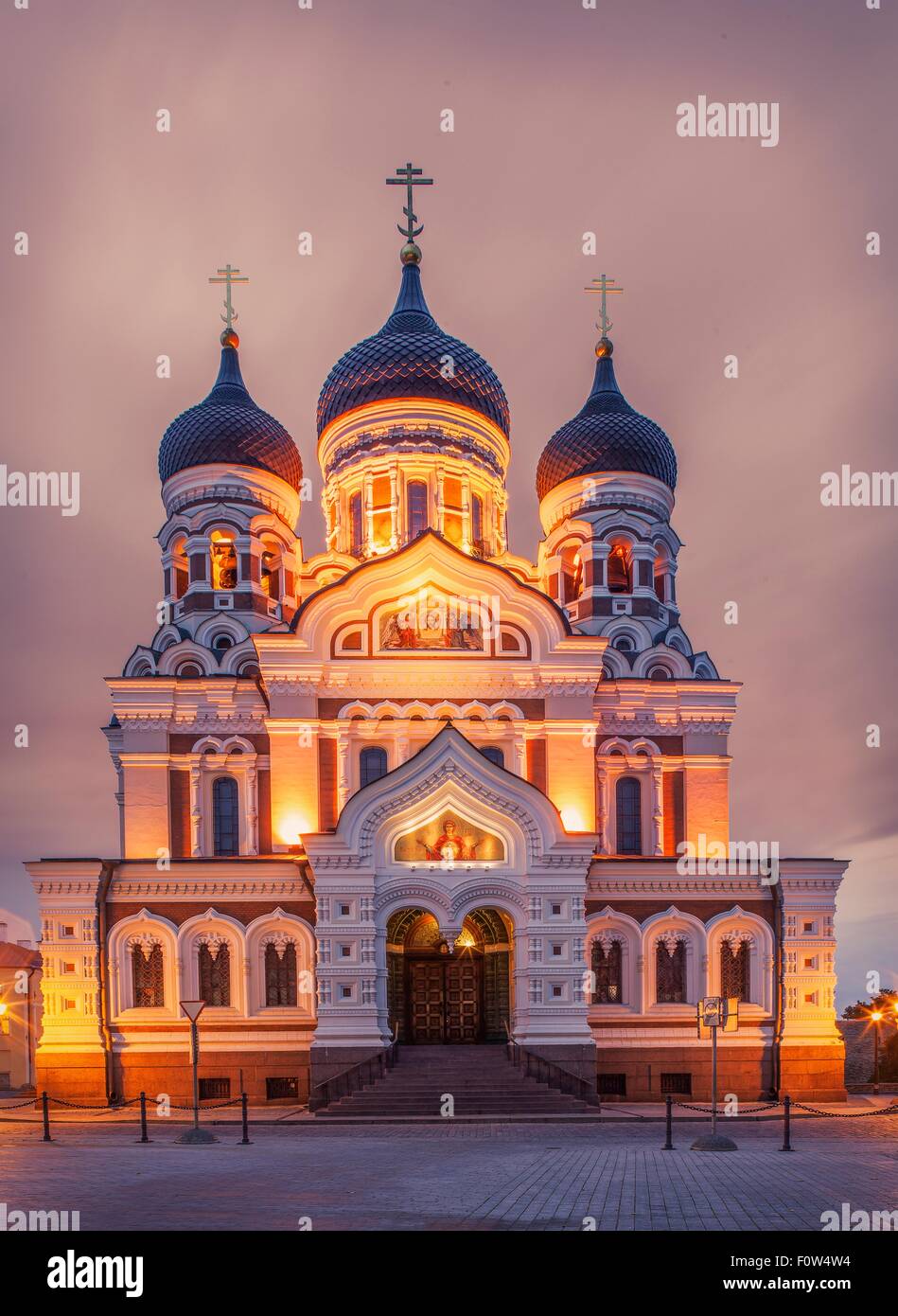 Alexander Nevsky Cathedral at night, Tallinn, Estonia Stock Photo