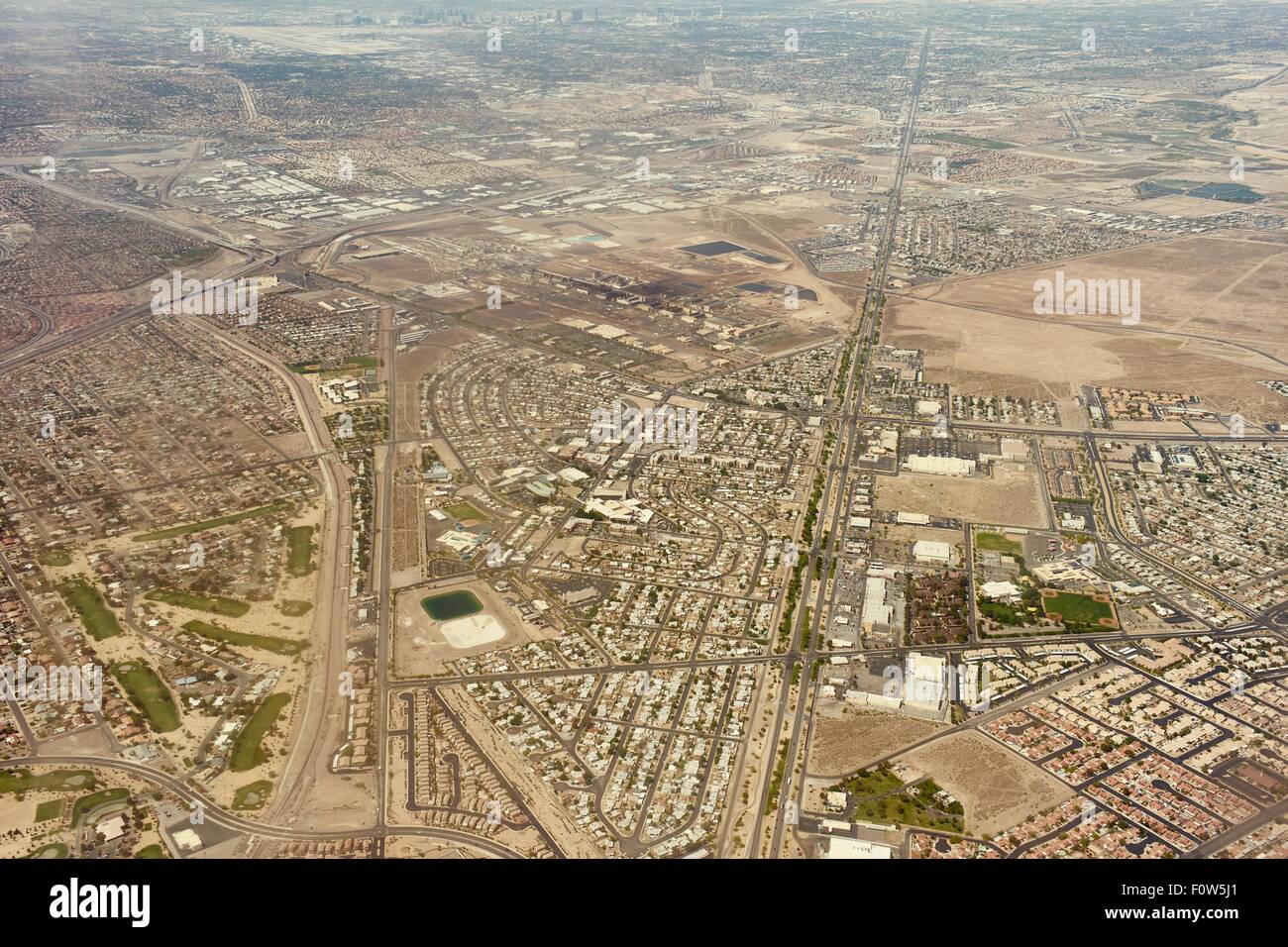 Aerial view of urban development, Nevada, USA Stock Photo