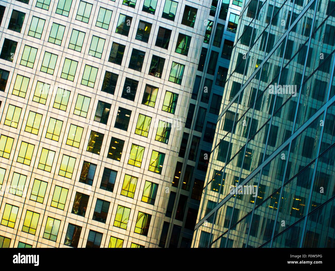 Detail of office building at Canary Wharf, London, UK Stock Photo